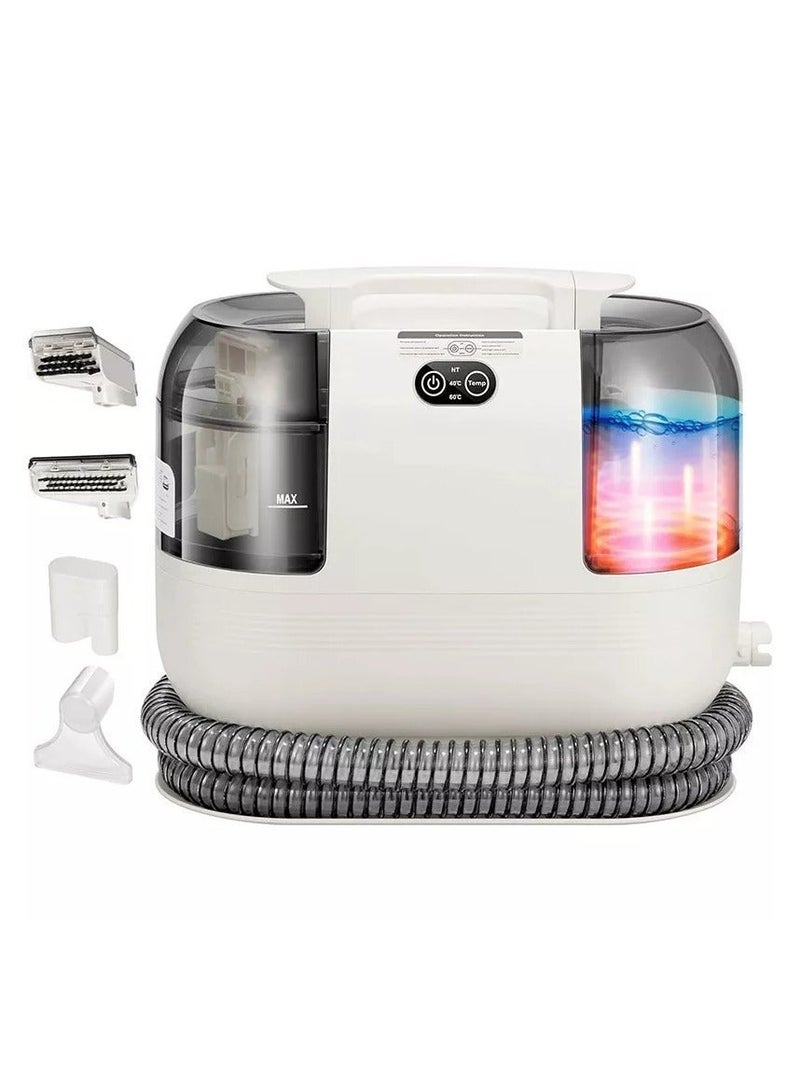 PRIMO PLUS Portable Multipurpose Carpet Cleaner Machine, 15s Fast Heating Spot Cleaner for Upholstery, 4 Detachable Brush Heads for Pets, Couch, Car Seats, Self-Cleaning - Image 1